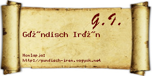 Gündisch Irén névjegykártya